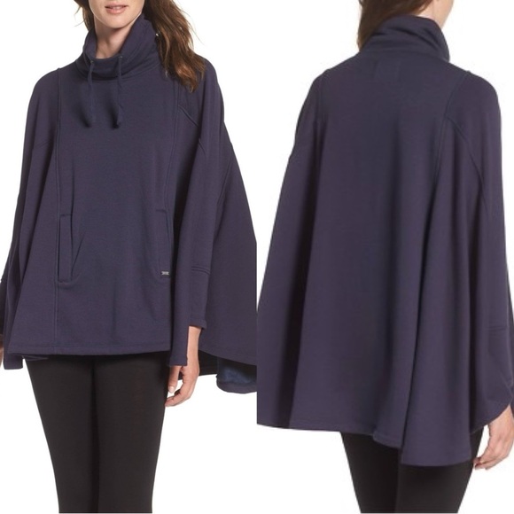 UGG Tops - UGG Blue Pichot Poncho Fleece Hooded Sweatshirt